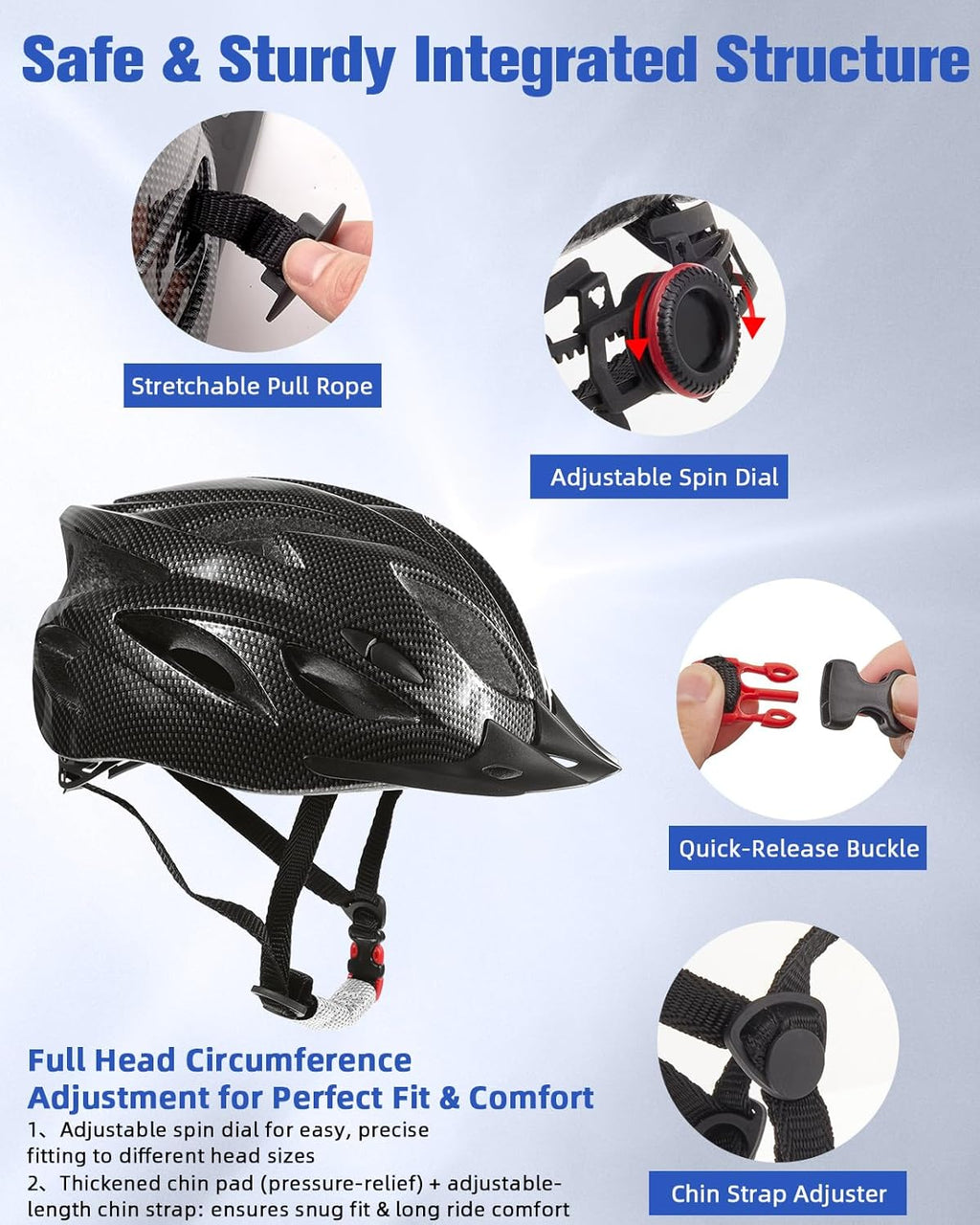 Zacro Adult Bike Helmet, Lightweight Bicycle Helmet with Removable Pads and Visor, CPSC Certified Safety Helmet for Men Women, Mountain Road Cycling Helmet for Adult