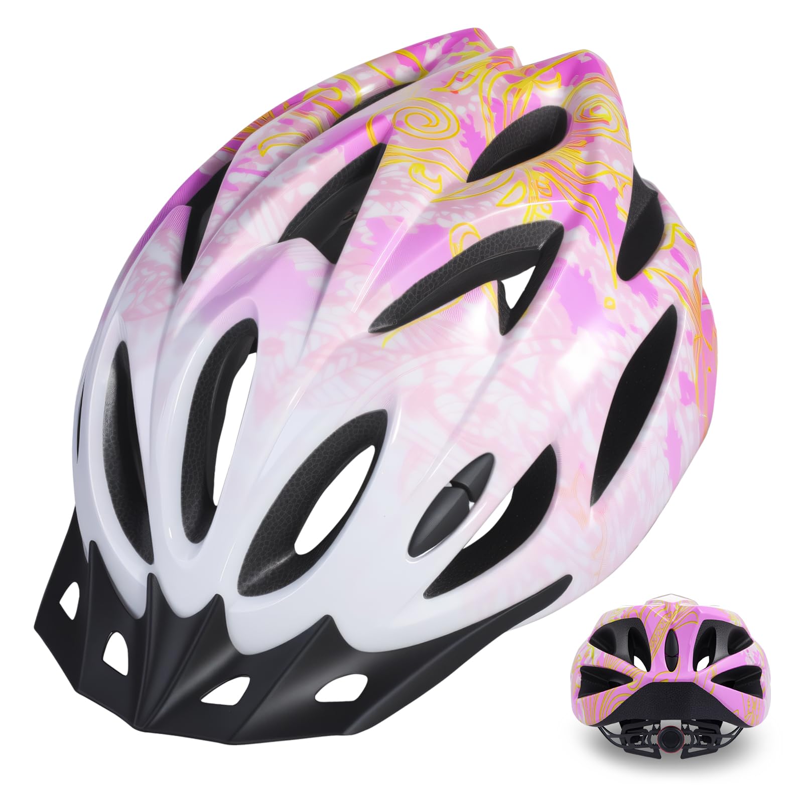 Zacro Adult Bike Helmet, Lightweight Bicycle Helmet with Removable Pads and Visor, CPSC Certified Safety Helmet for Men Women, Mountain Road Cycling Helmet for Adult